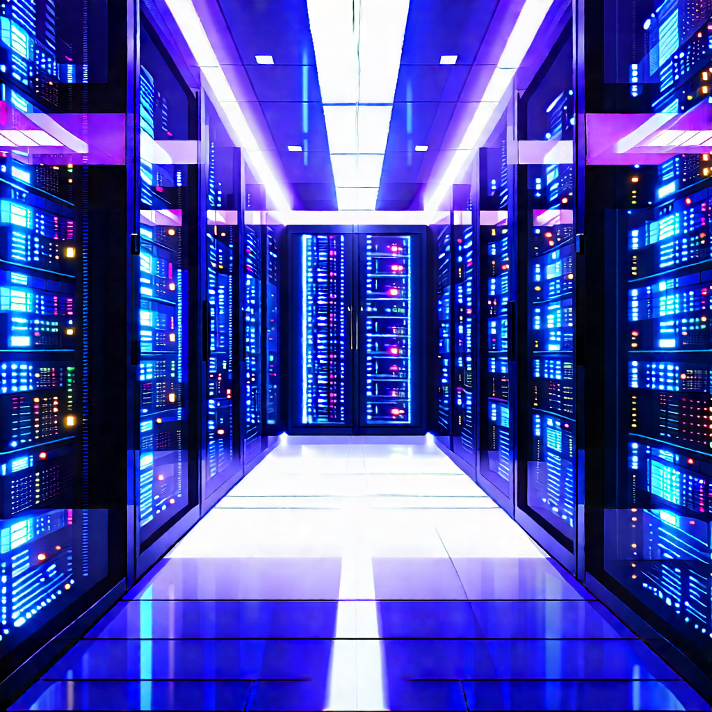 (futuristic:1.11) Server Room With Image, There