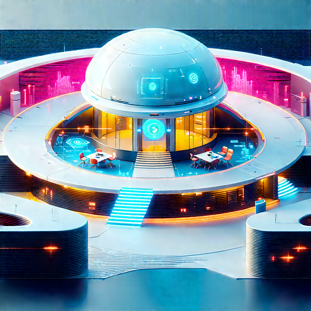 Futuristic tech startup office