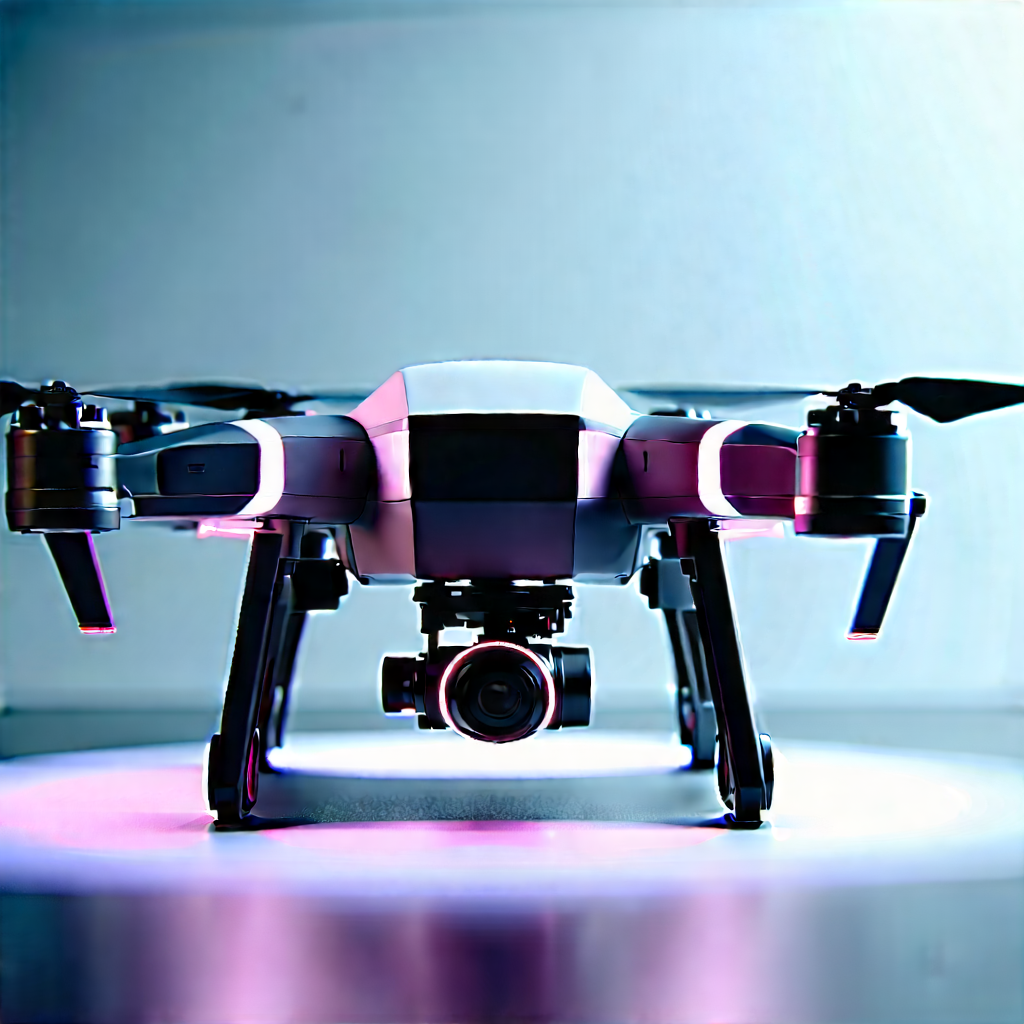 Drone With Streaming Content With Black White