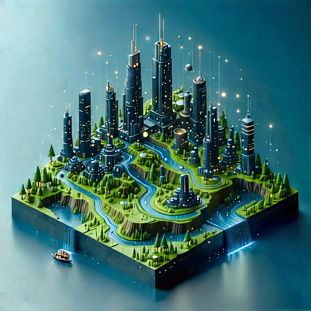 Digital Transformation Visualization With Futuristic Cityscape