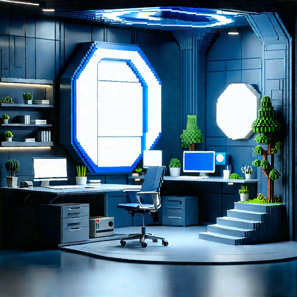 Futuristic Tech Startup Office With Image, There