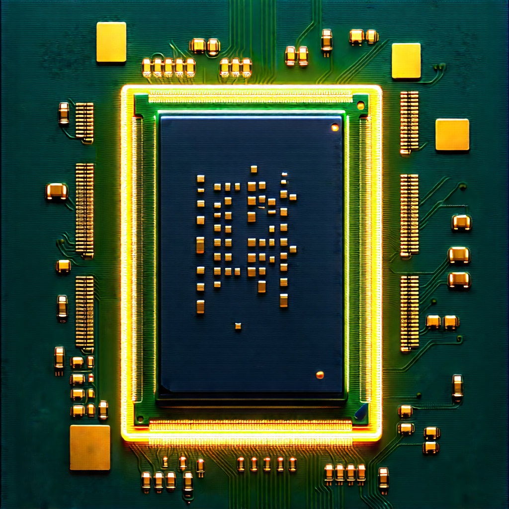 Close-up Of Microprocessor With Close-up Computer