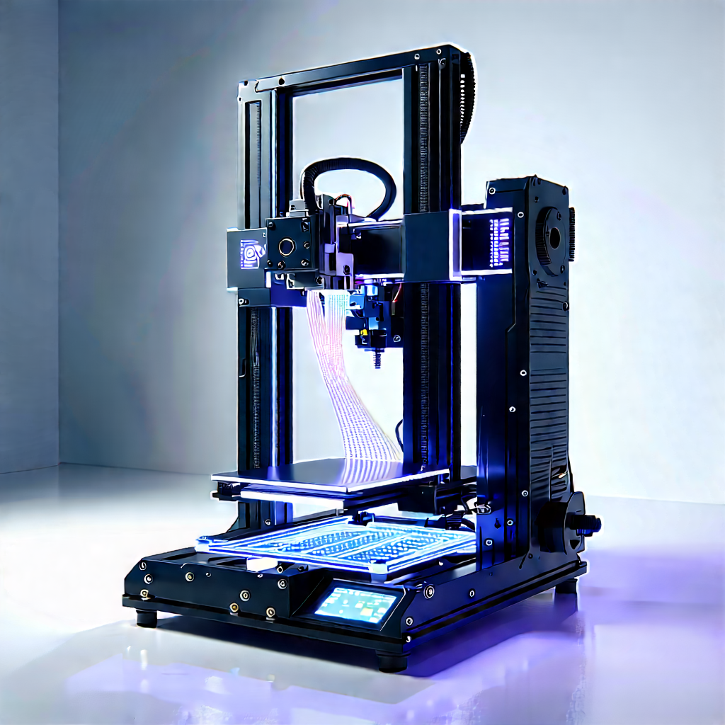 3d Printer With Data Streams With Printer Shown