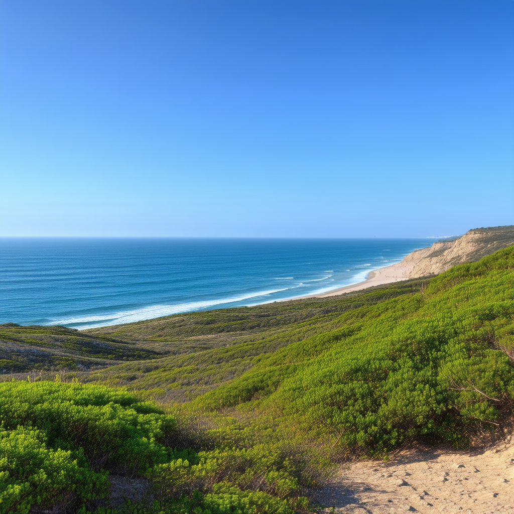 Nature Landscape Photography: Clear Sky Over Coastline With Beautiful Beach