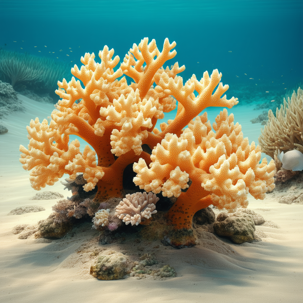 Nature Product Photography: Coral Reef In Dry Season With Beautiful Coral