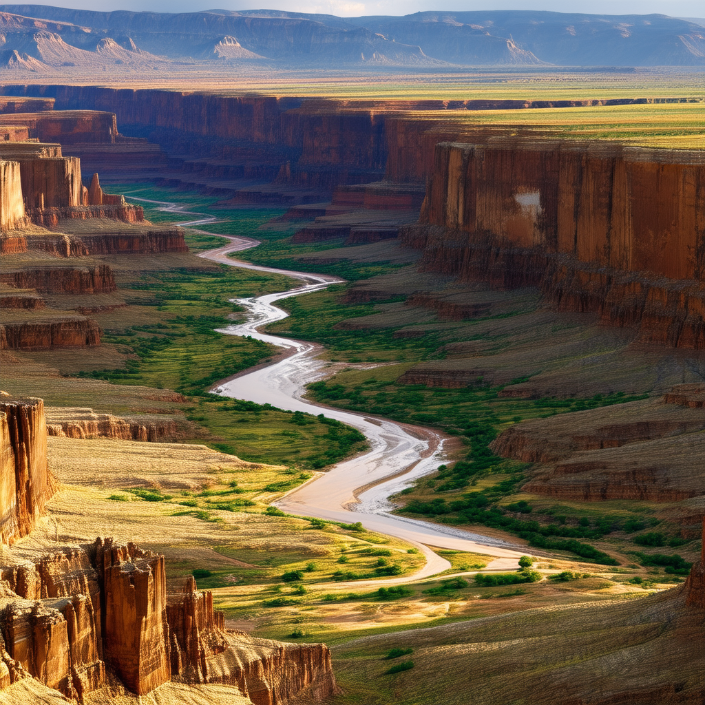 Nature Landscape Photography: Aerial View Of Canyon System With Beautiful Landscape