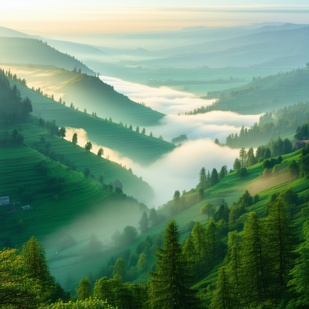Nature Professional Photography: Valley during foggy morning