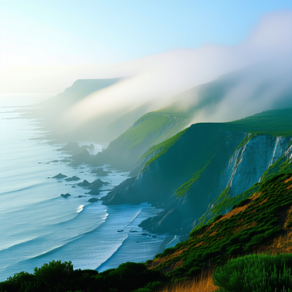 Nature Professional Photography: Mist Over Coastline With Beautiful Coastal