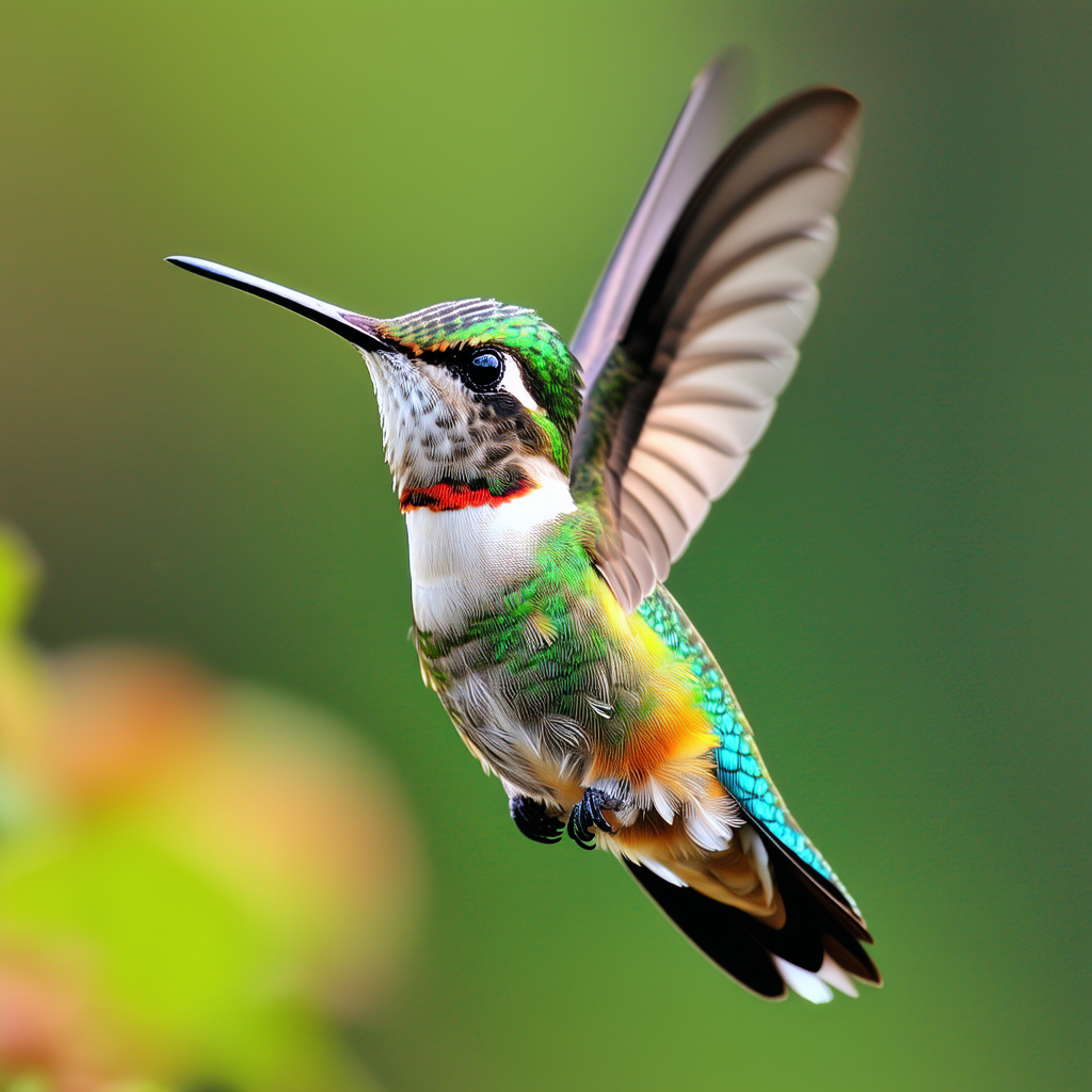 Nature Professional Photography: Hummingbird In (mountain:1.3) Terrain With Colorful Hummingbird