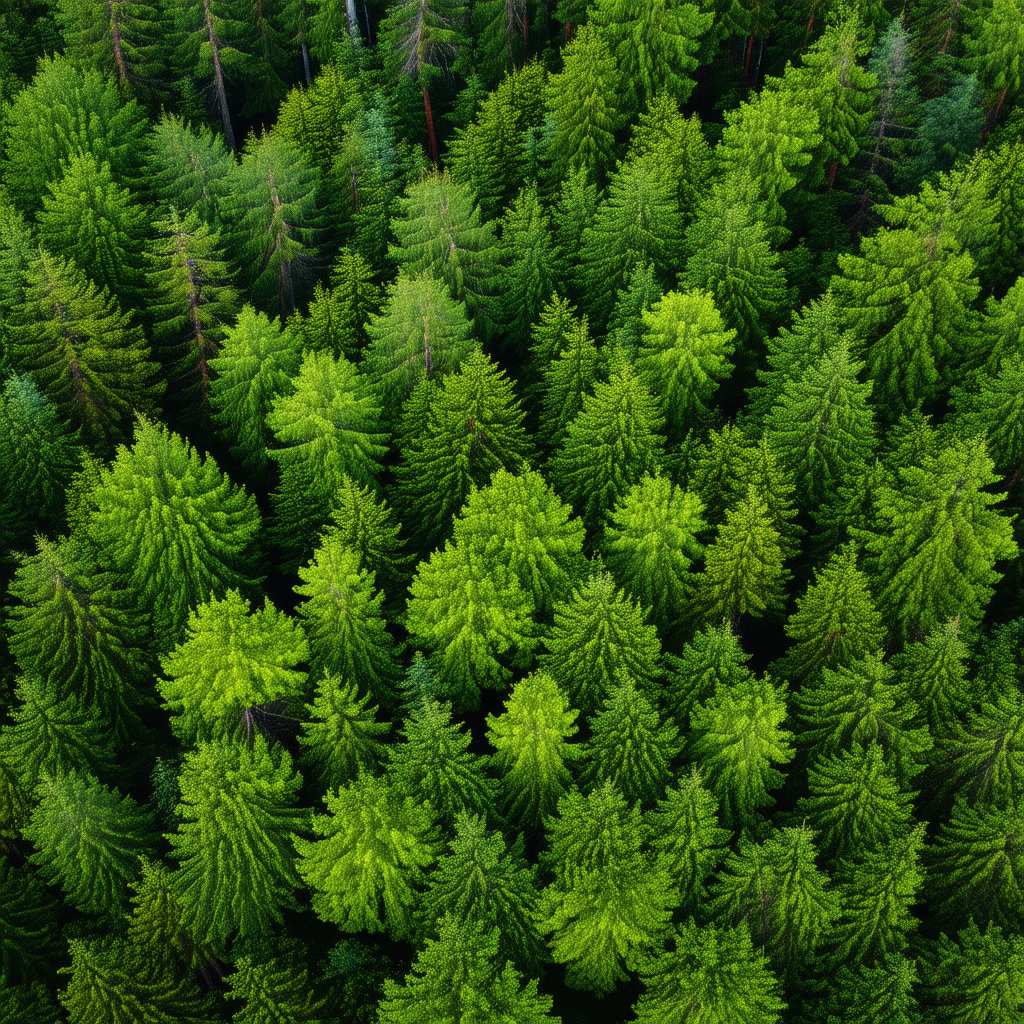 Nature Macro Photography: Aerial view of forest canopy