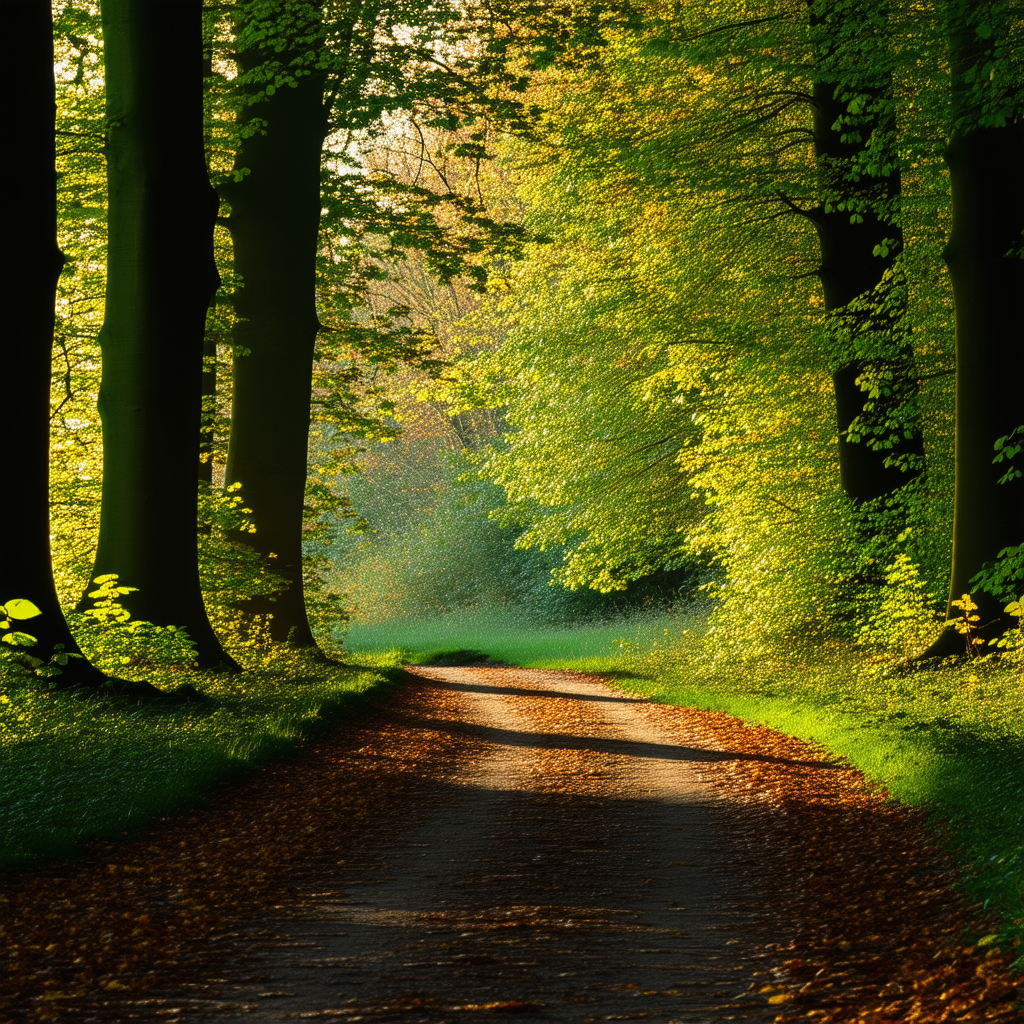 Nature Editorial Photography: Path through autumn woodland