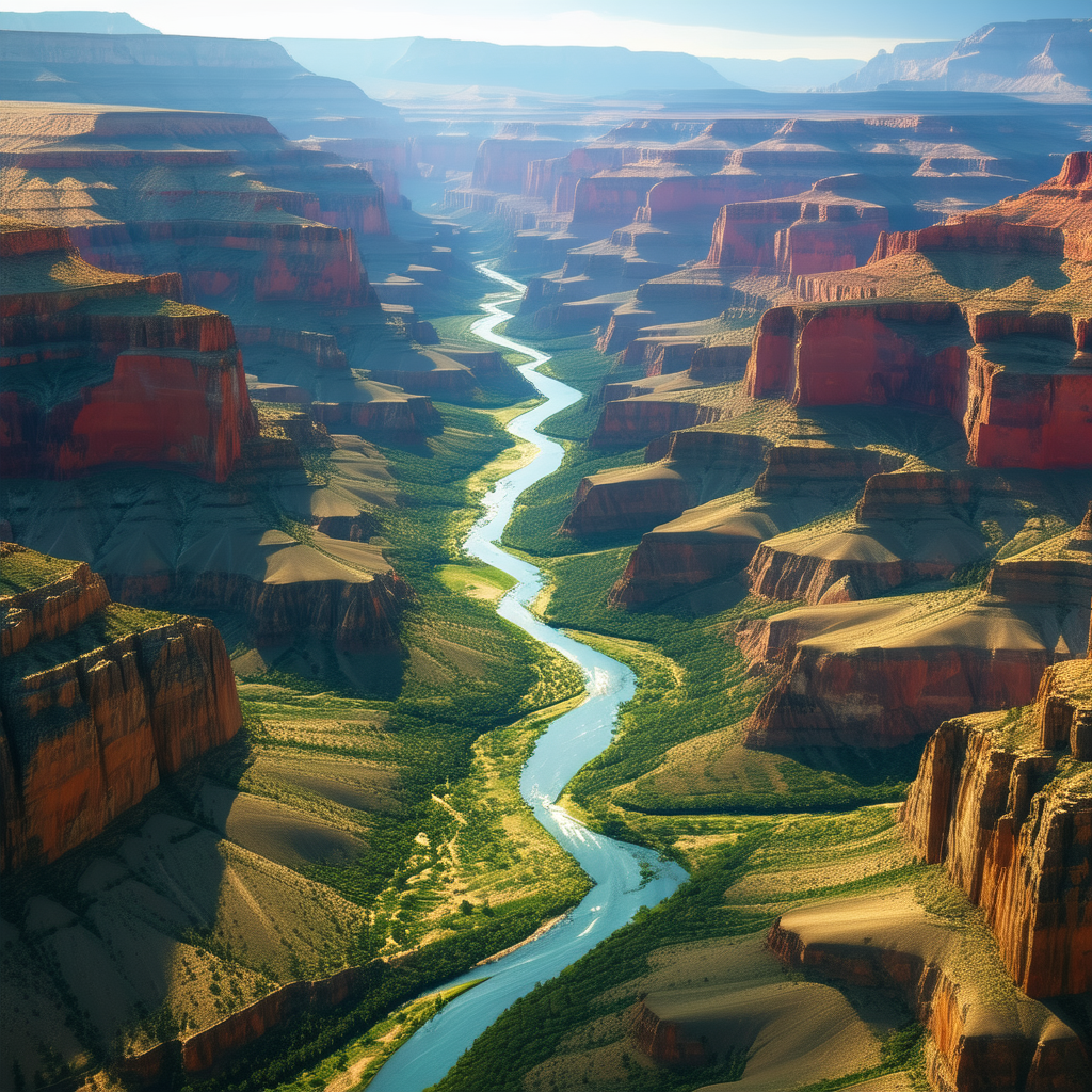 Nature Isometric Design: Aerial View Of Canyon System With Beautiful Landscape