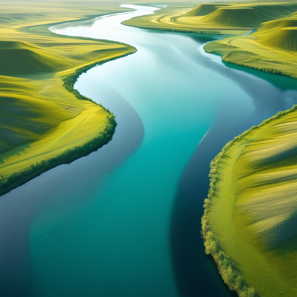 Nature Cinema 4D: Aerial view of winding river