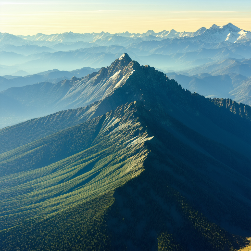 Nature Blender Artwork: Aerial View Of Mountain Range With Majestic Mountain