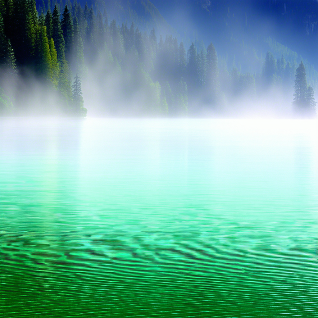 Nature Pastel Drawing: (mist:1.38) Over Alpine Lake With Serene Lake