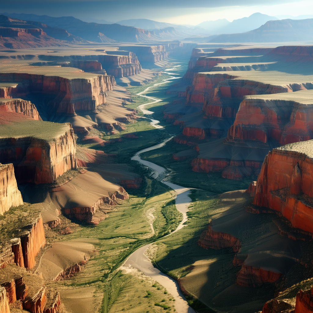 Nature Minimalist Design: Aerial View Of Canyon System With Beautiful Landscape