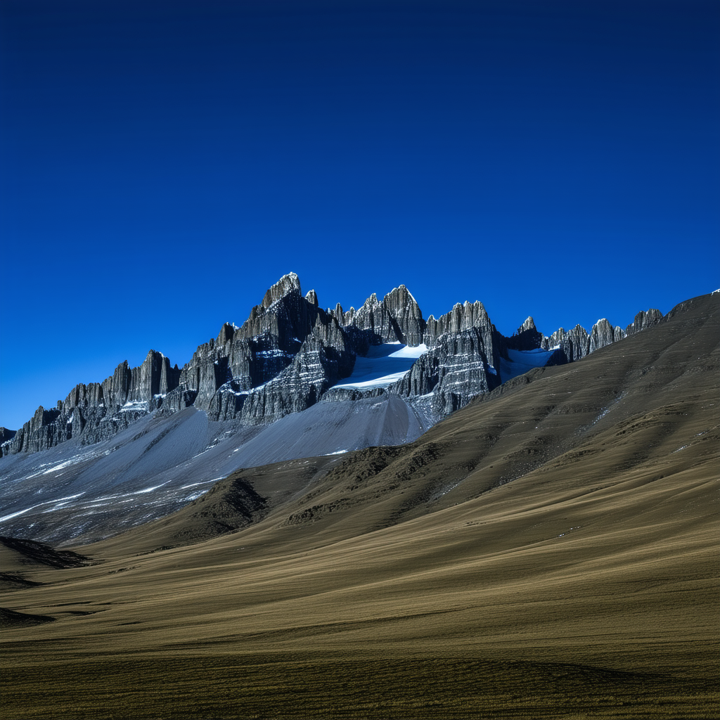 Nature Minimalist Design: Mountain Range During Night With Majestic Mountain