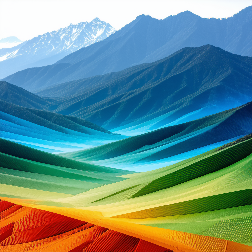 Nature Geometric Design: Aerial view of (mountain:1.19) range