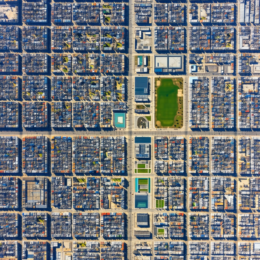 Urban Architectural Photography: Aerial view of urban renewal area