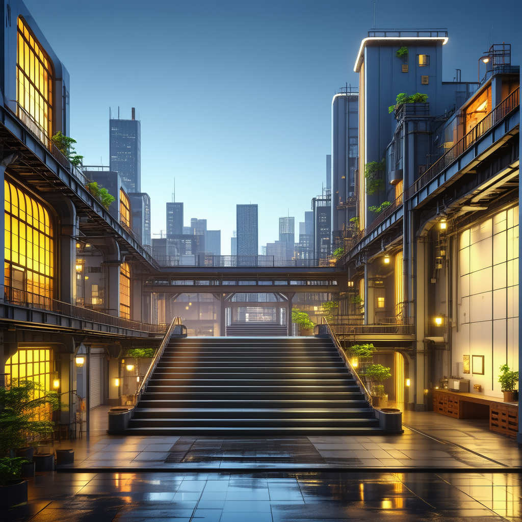 Urban Vector Art: Urban Loft With (dramatic:1.15) (lighting:1.12) With Image, There