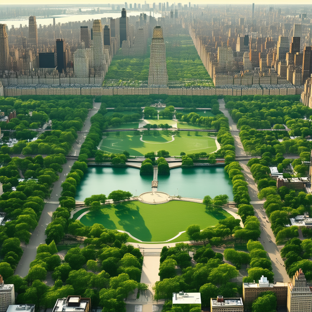 Urban Minimalist Design: Aerial view of central park