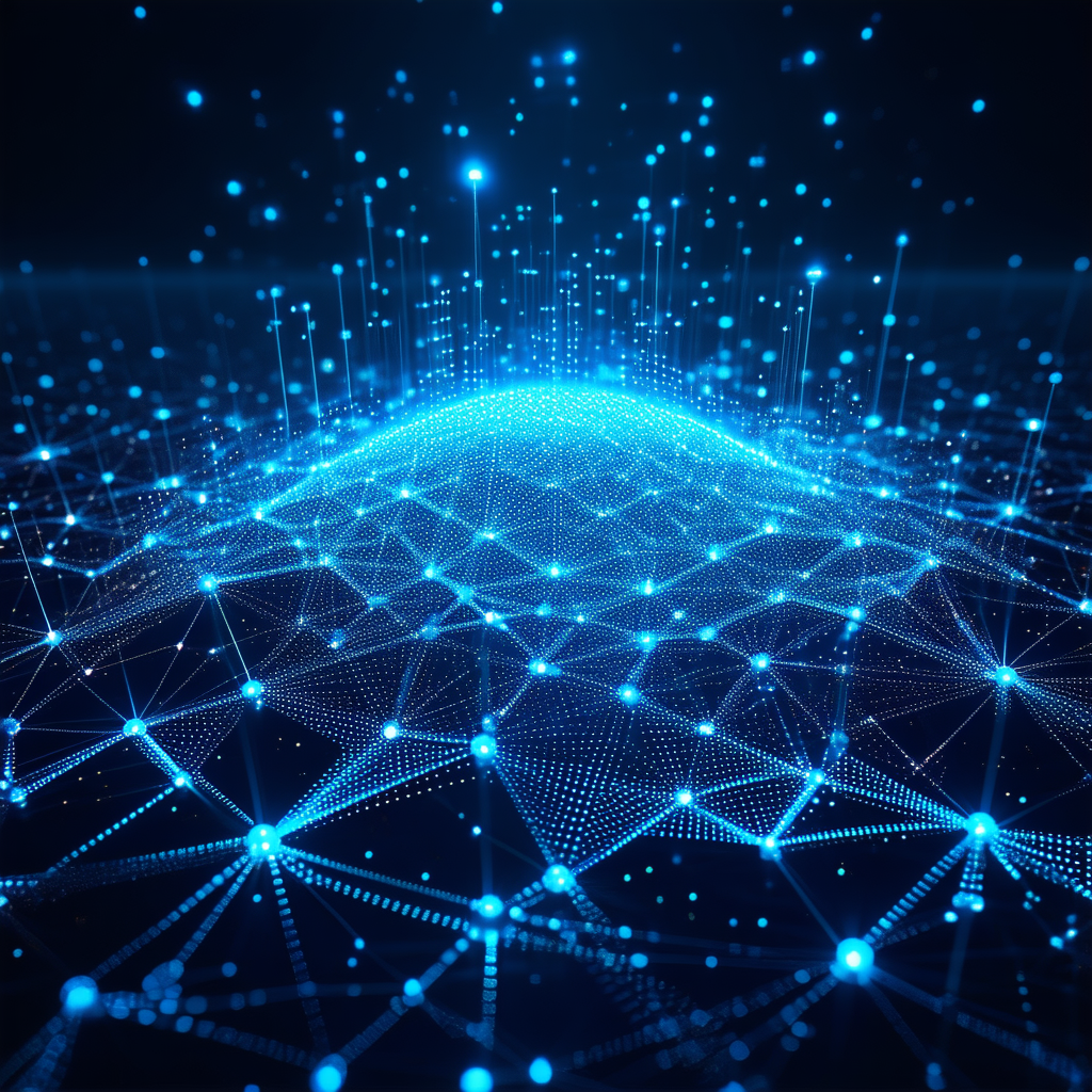 Tech Professional Photography: Blockchain Network Visualization With Image, There