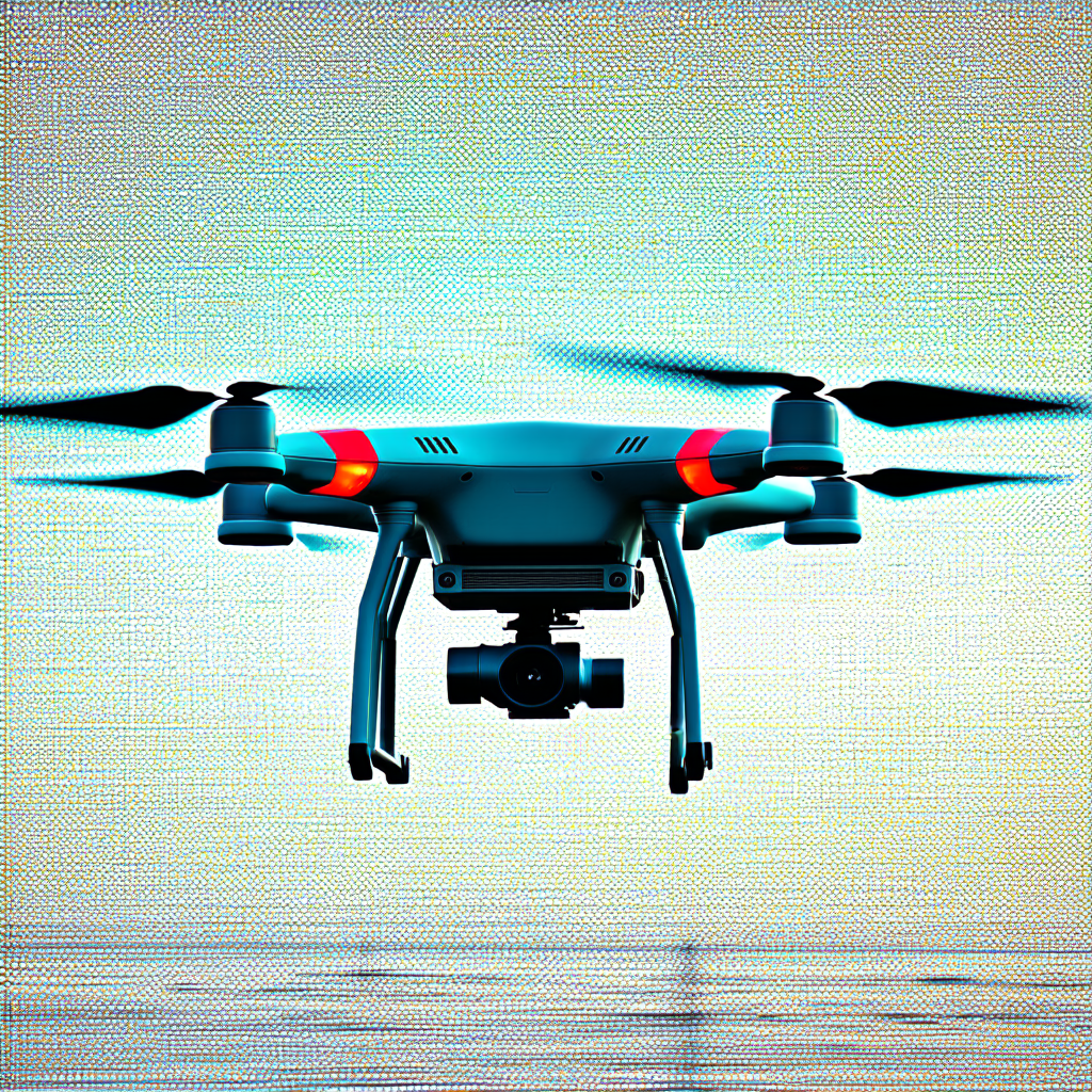 Tech Hdr Photography: Drone With Data Visualization With Blue Green