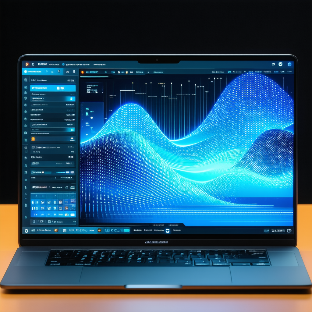 Tech Macro Photography: Laptop with data visualization