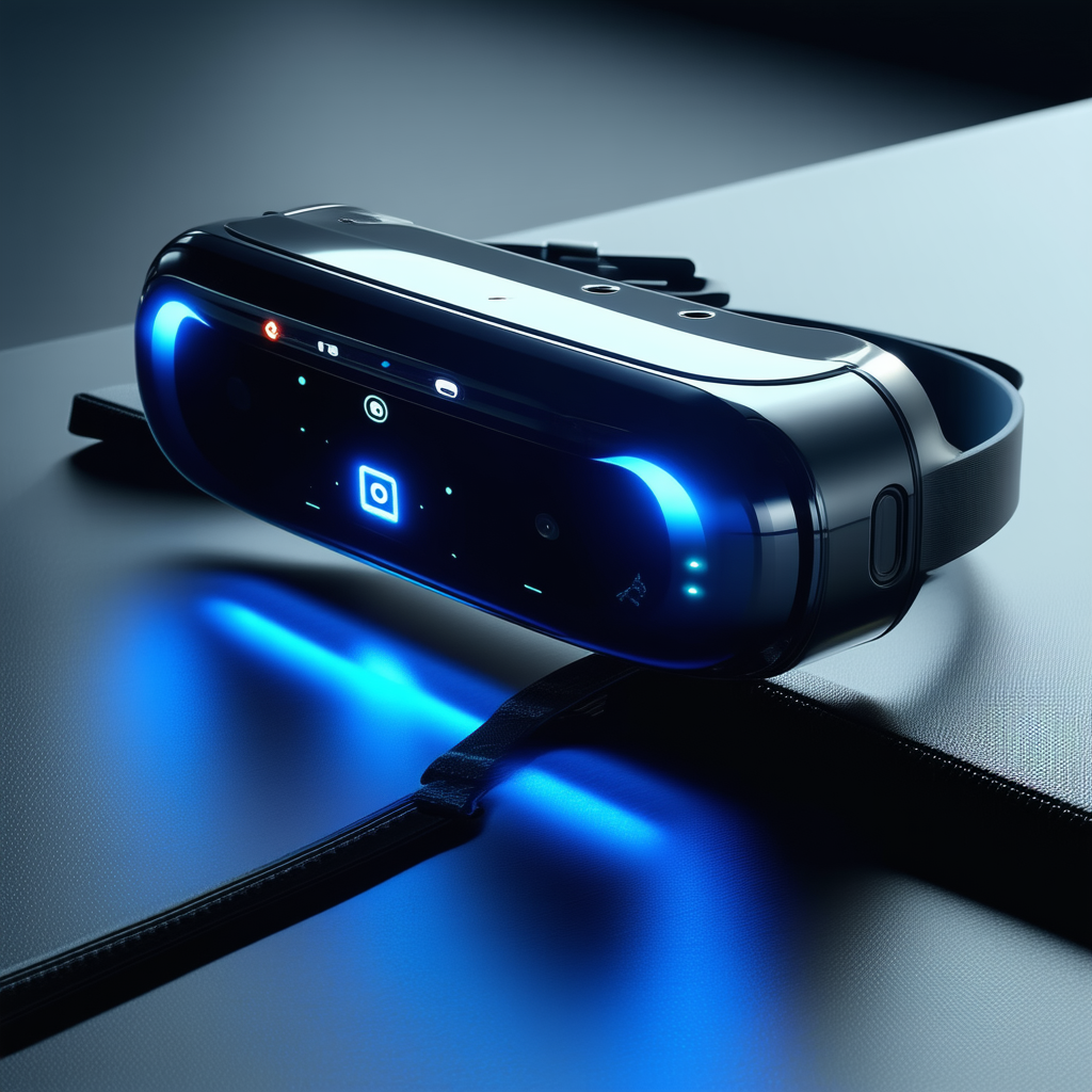Tech Octane Render: Innovative Wearable Device Design With Blue Black