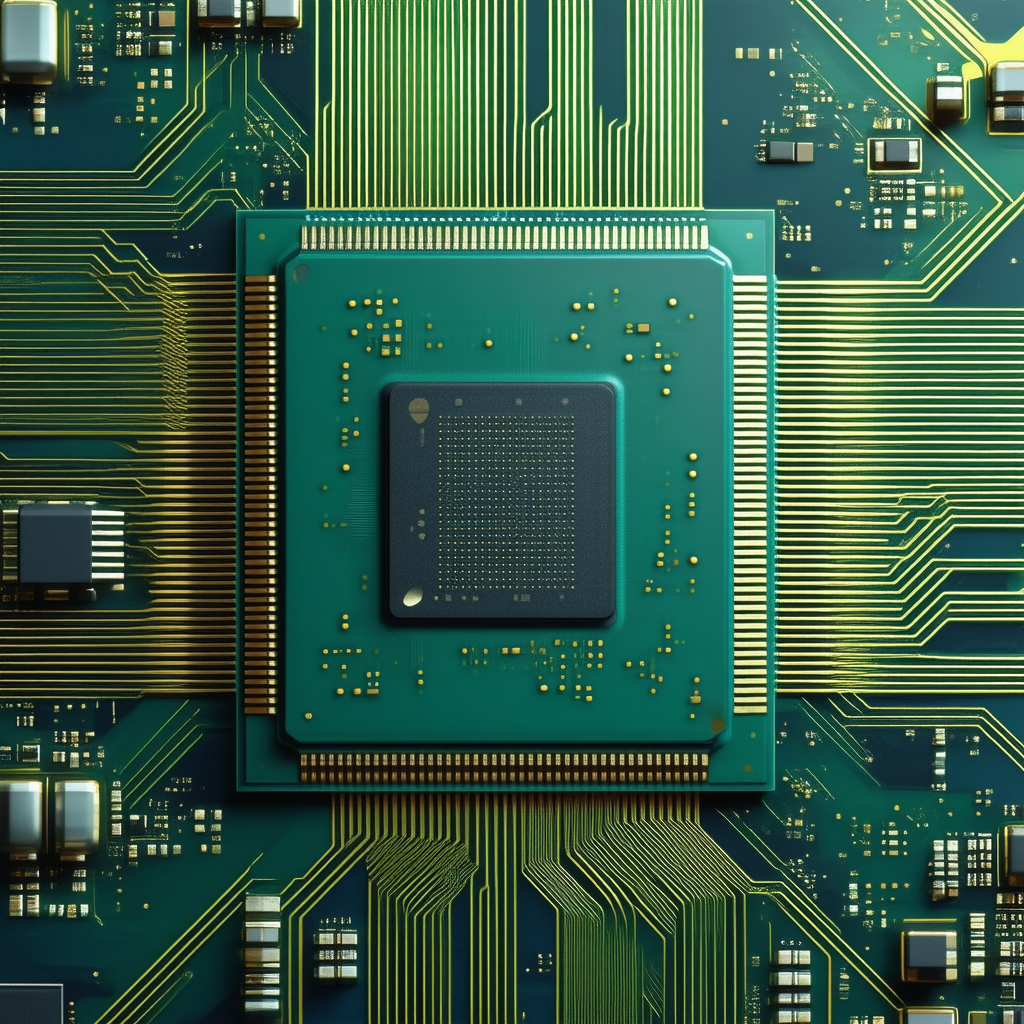 Tech Cinema 4D: Close-up of microprocessor
