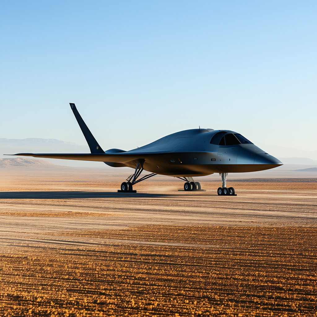 Tech Matte Painting: Aerospace Technology In Field Deployment With Large, Sleek,