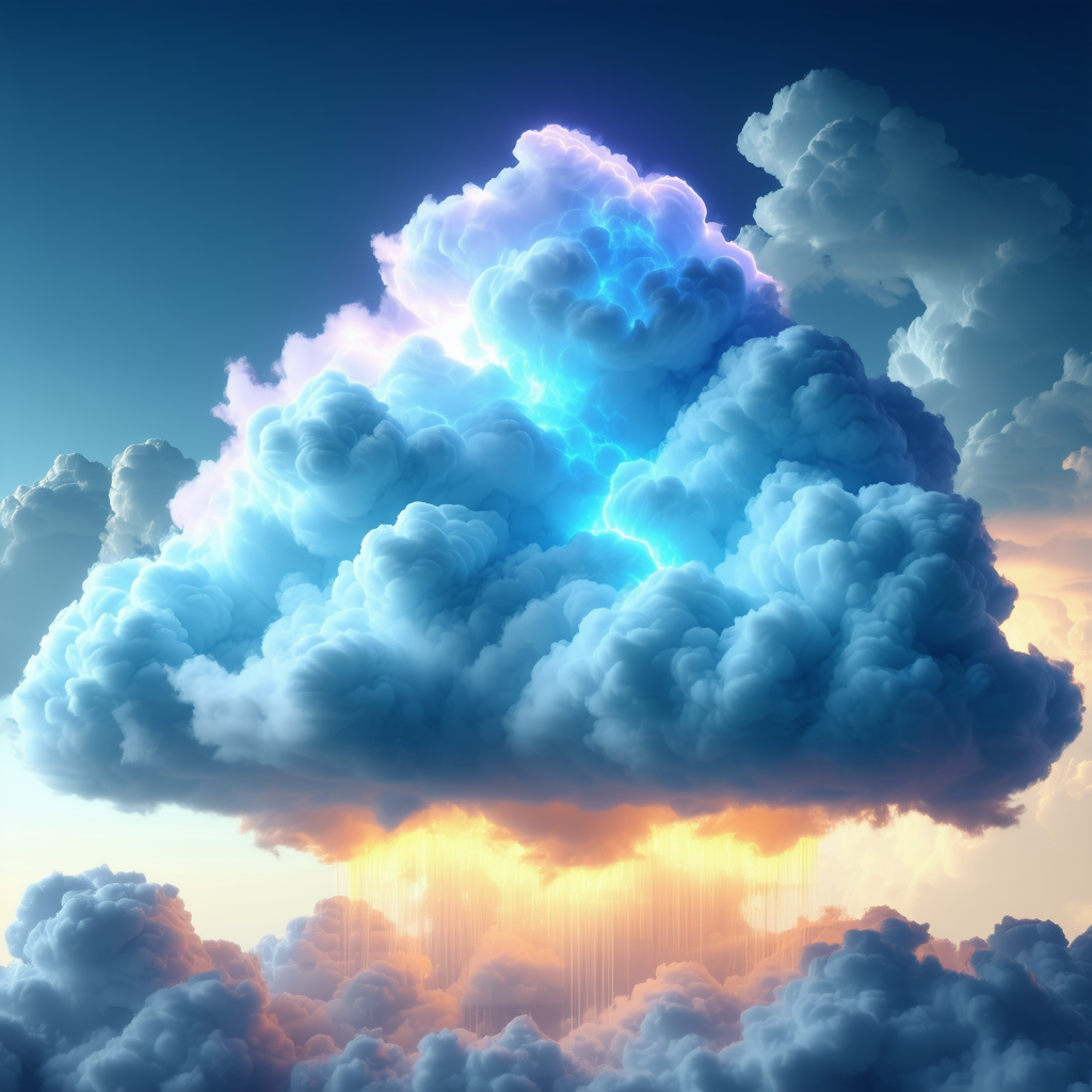 Tech Blender Artwork: Cloud computing visualization