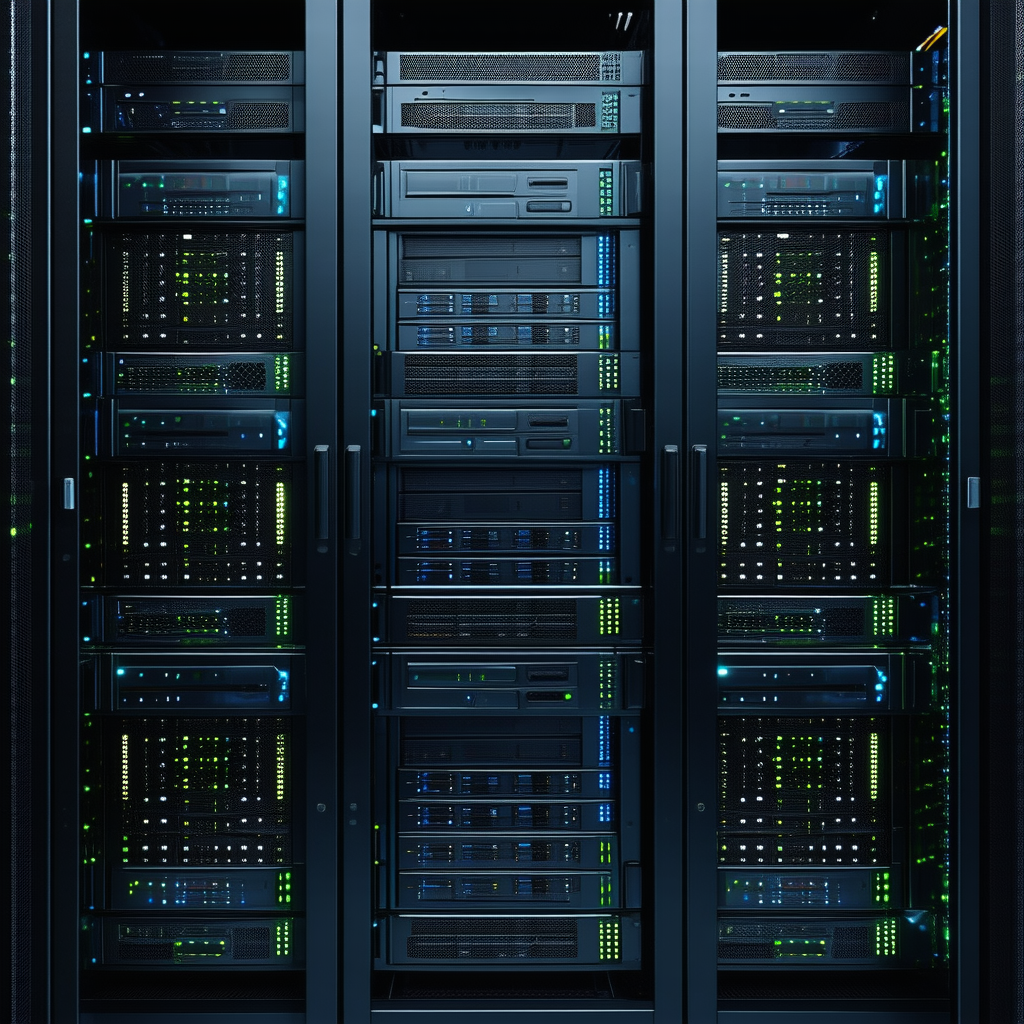 Tech Unreal Engine: Server rack with data streams