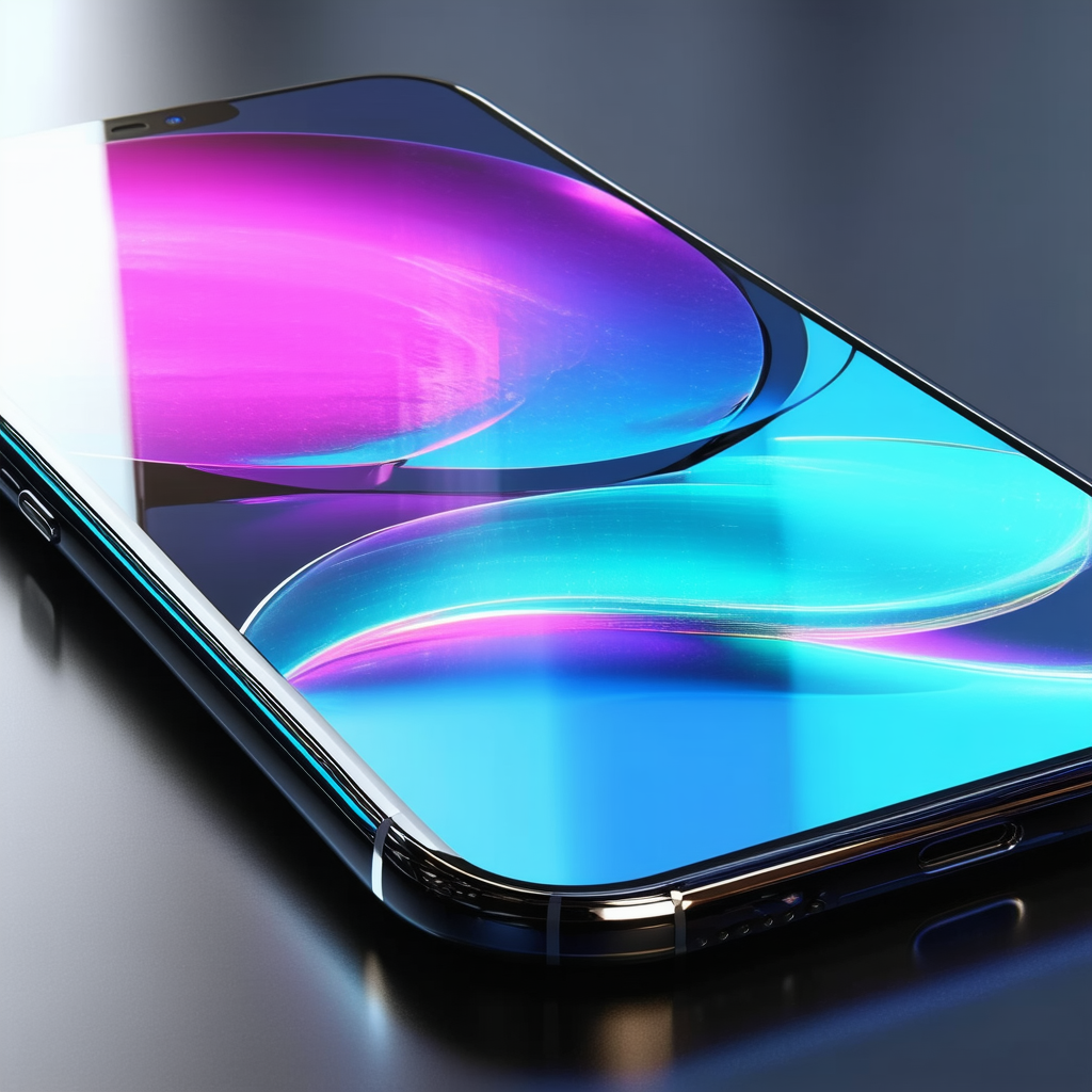 Tech 3d Render: Smartphone With Holographic Display With Smartphone Purple