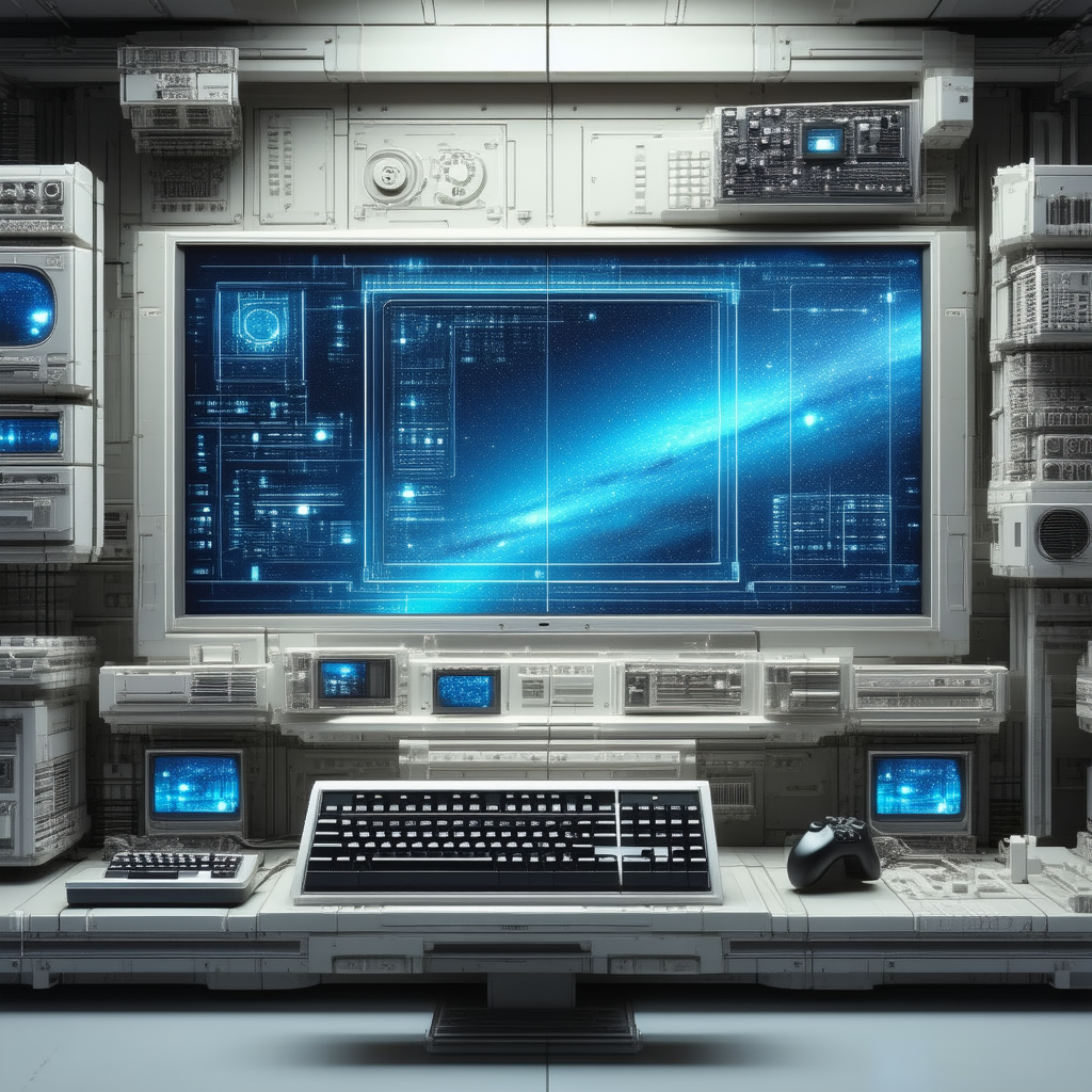 Tech Digital Illustration: Entertainment technology in research center