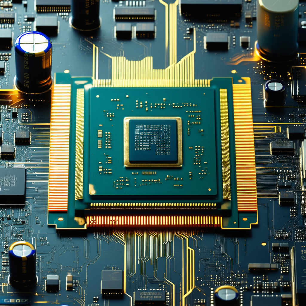 Tech Concept Art: Close-up of microprocessor