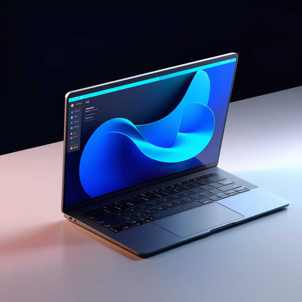 Tech Isometric Design: Laptop With User Interface With Laptop Computer