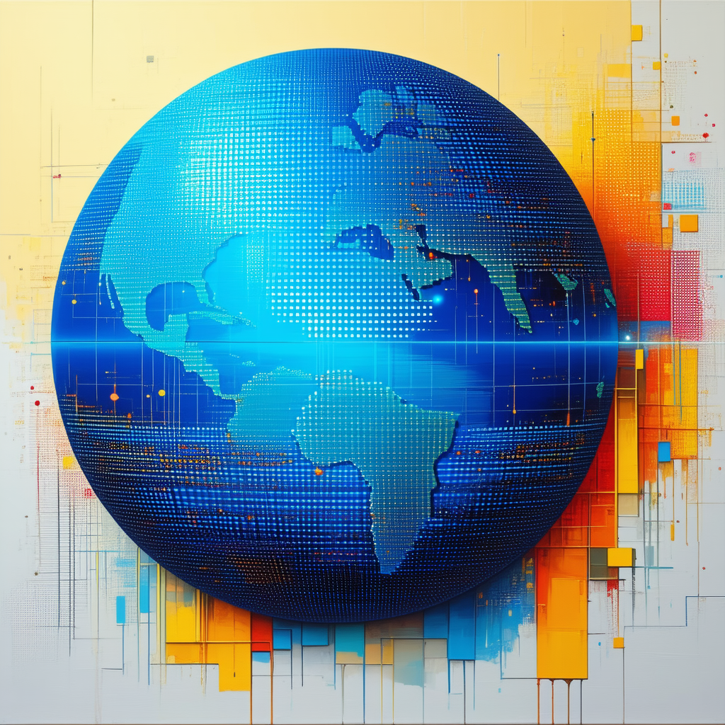 Tech Acrylic Painting: Big data visualization