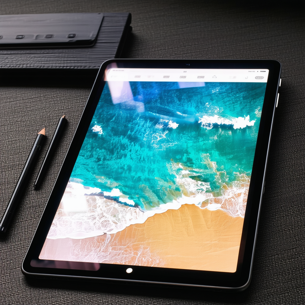 Tech Lithograph: Tablet with user interface