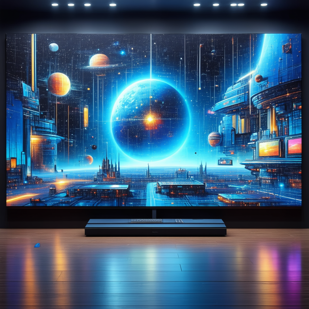 Tech Acrylic Painting: Entertainment Technology In Research Center With Image, There