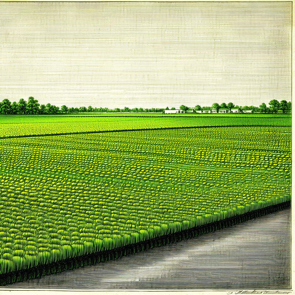 Tech Etching: Agricultural Technology In Modern Laboratory With Black White