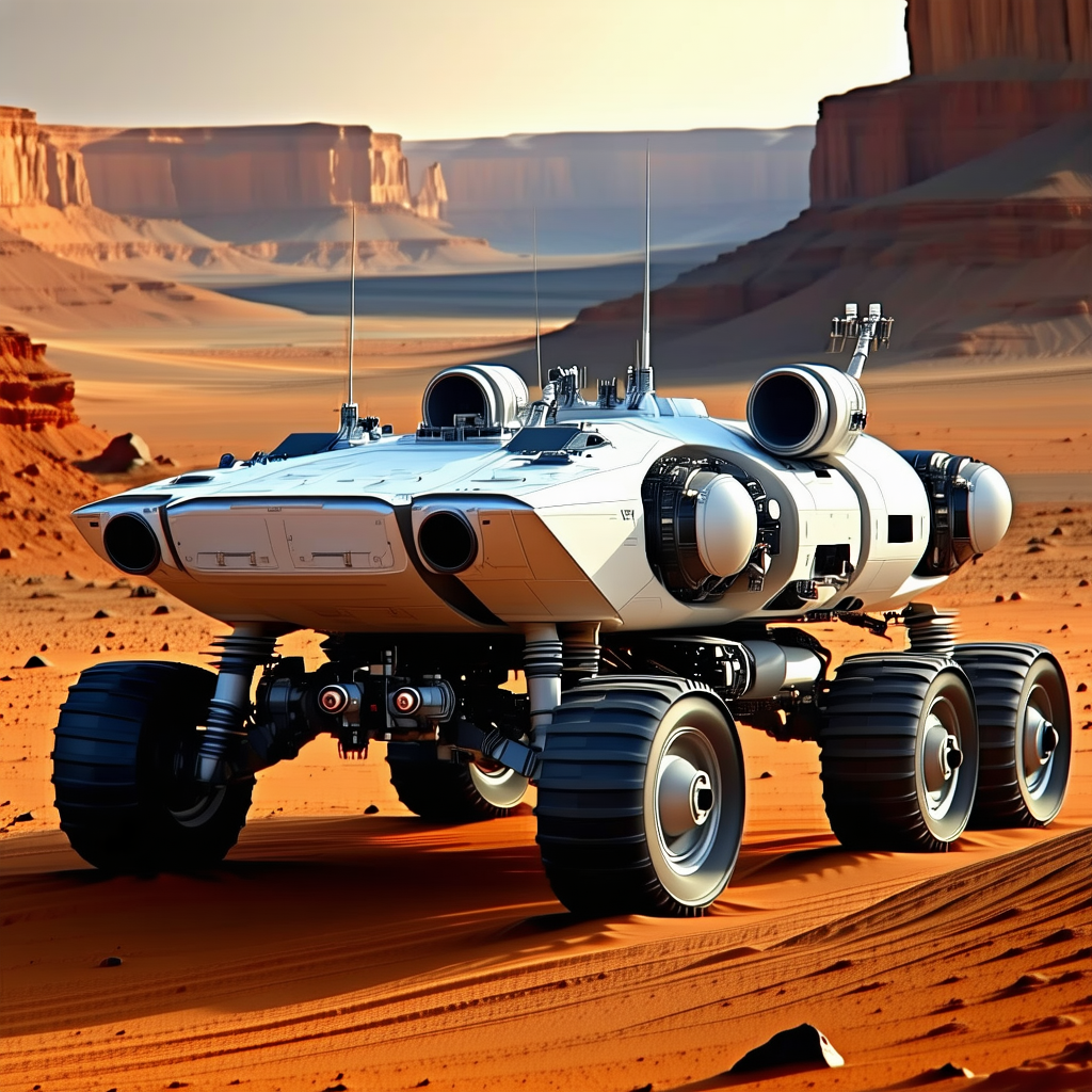 futuristic vehicle parked