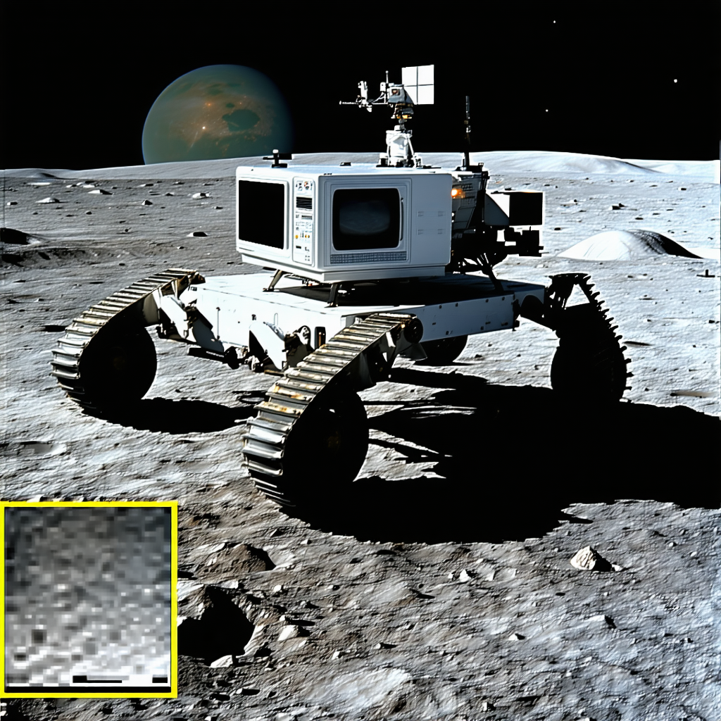 white robotic vehicle,