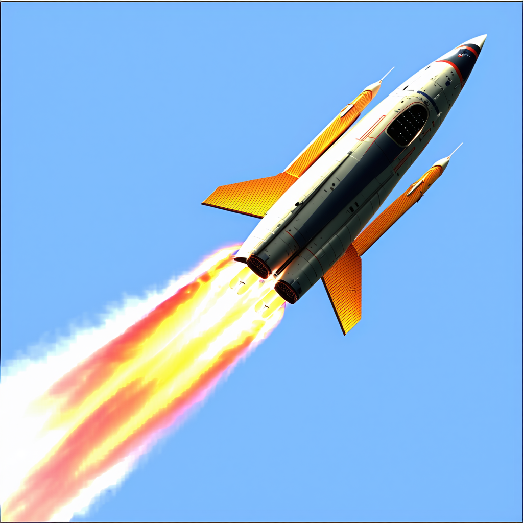 rocket flying through