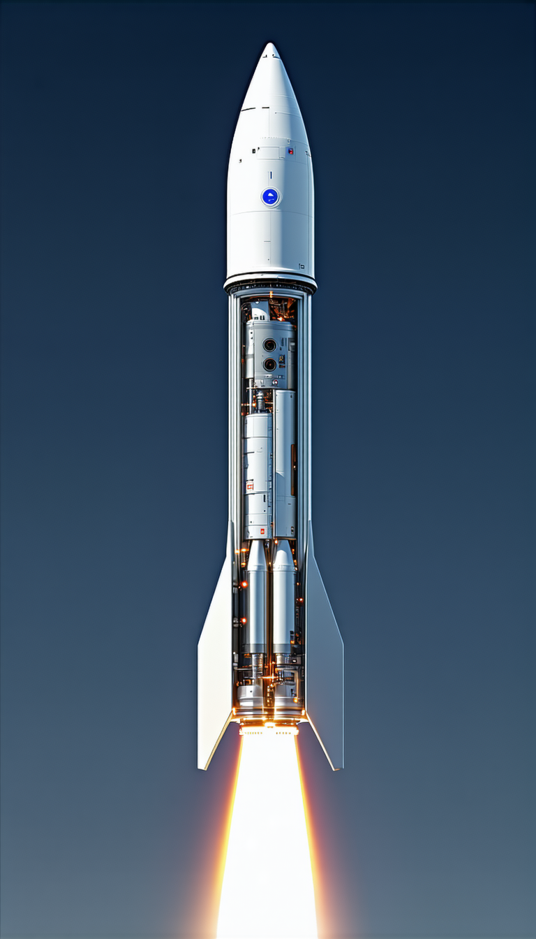 rocket shown close-up