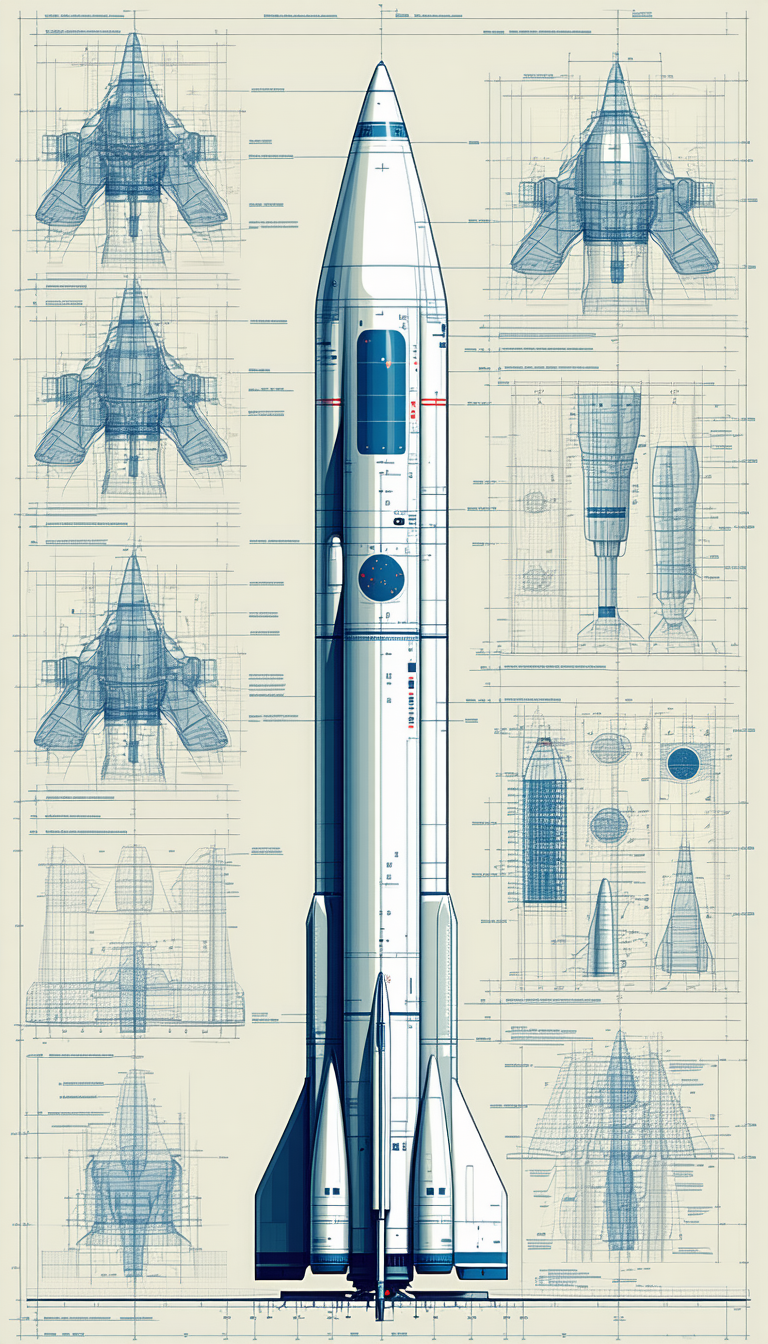 A Blue And White Space Shuttle Is Shown In A Series Of Diagrams, With Each Section Labeled