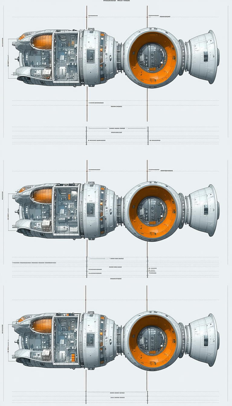In The Image, There Are Four Different Views Of A Spacecraft