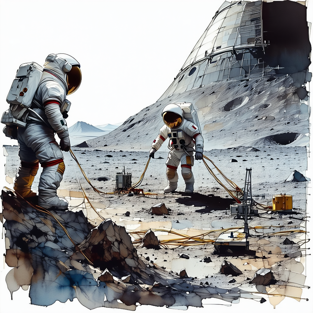 In The Image, There Are Two Astronauts Standing On The Surface Of The Moon