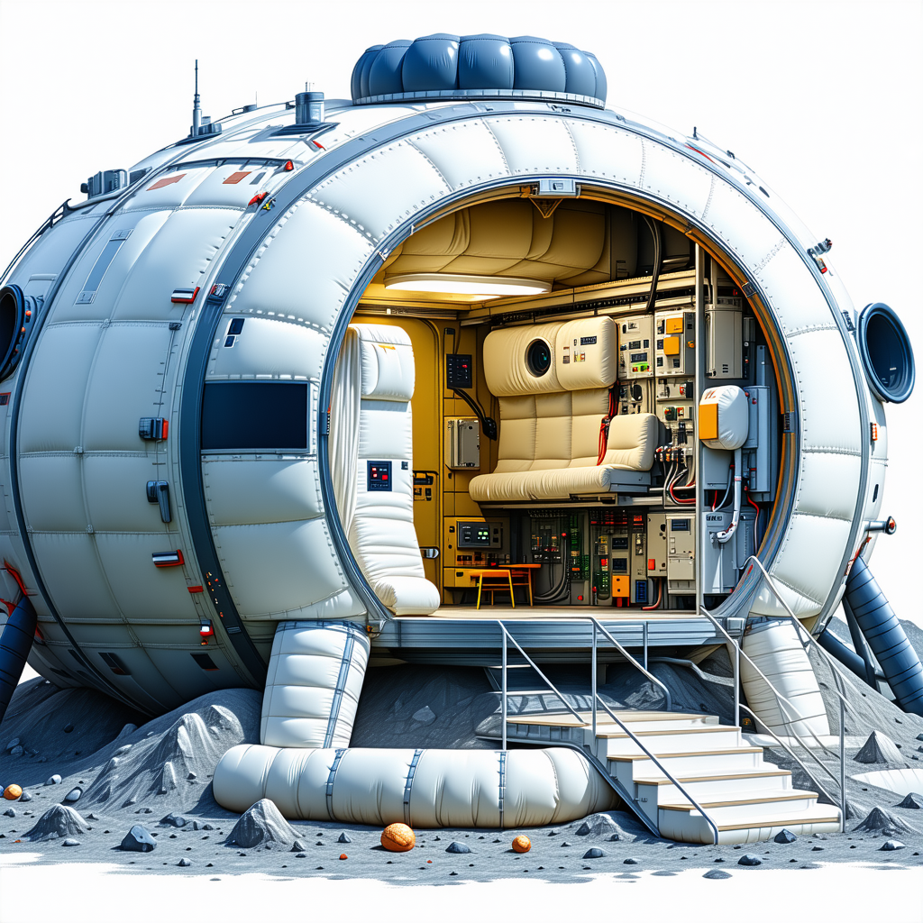 computer-generated (CGI) illustration space station