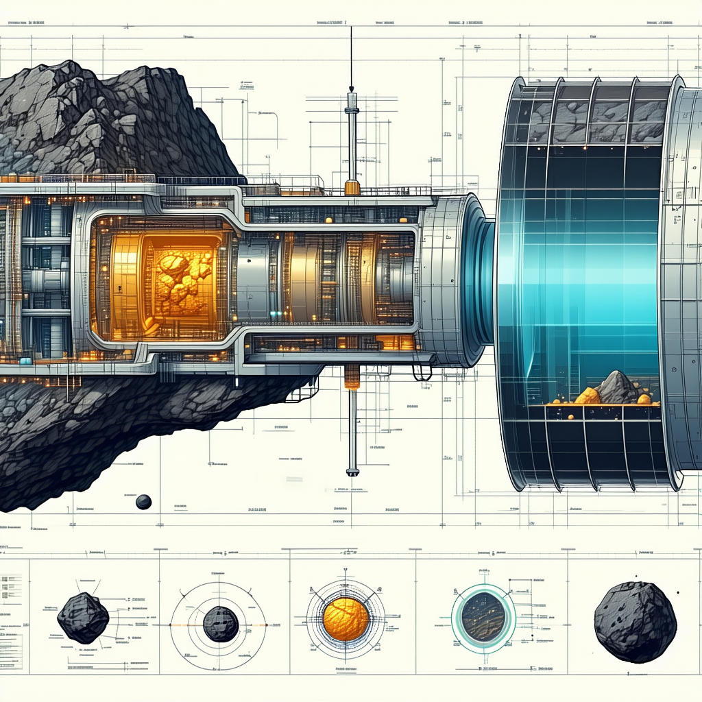 A Large, Futuristic Spacecraft Is Shown In A Detailed Drawing